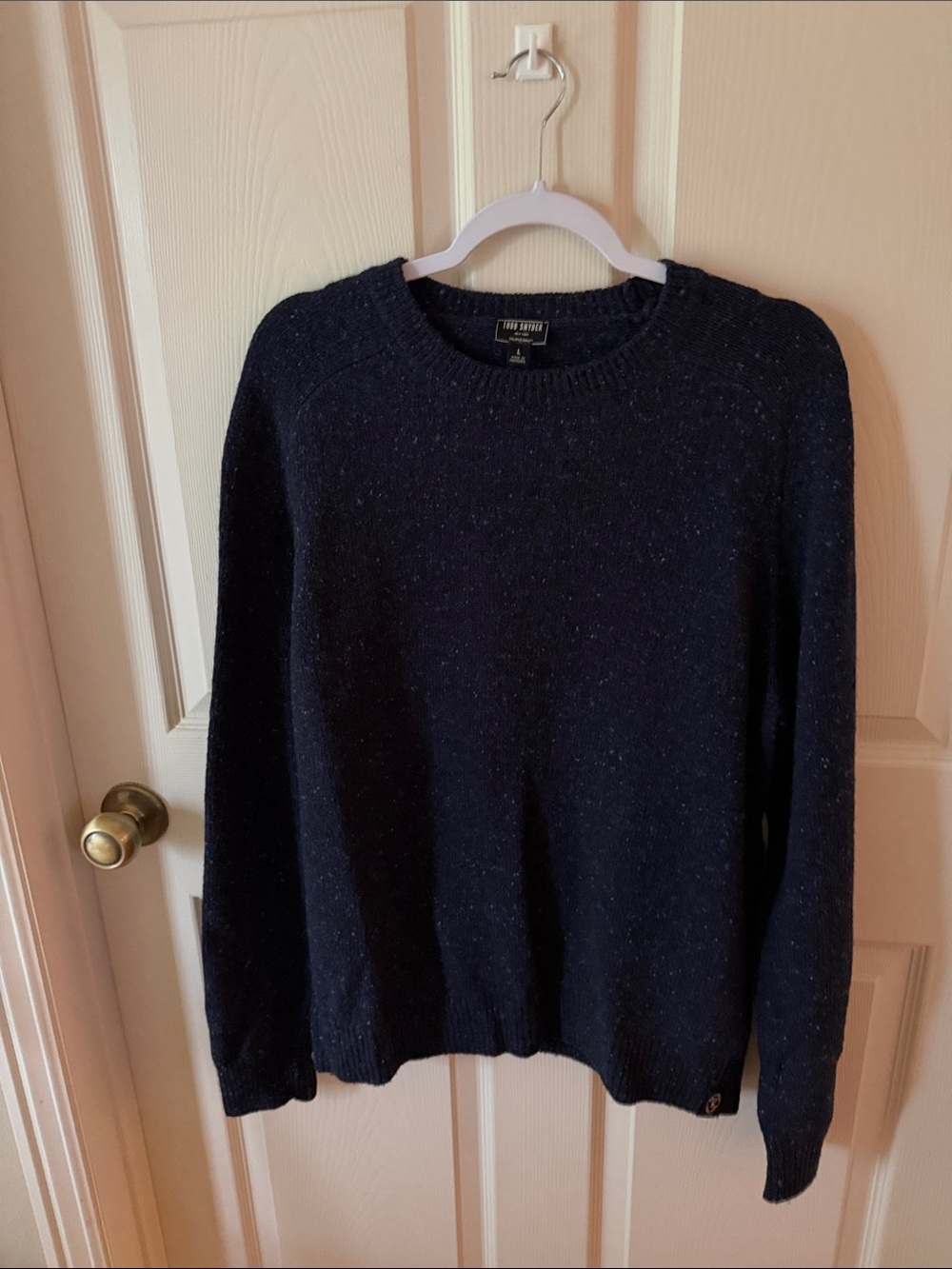 Todd Snyder Navy Spec Crewneck Sweater Sz L.  Box47